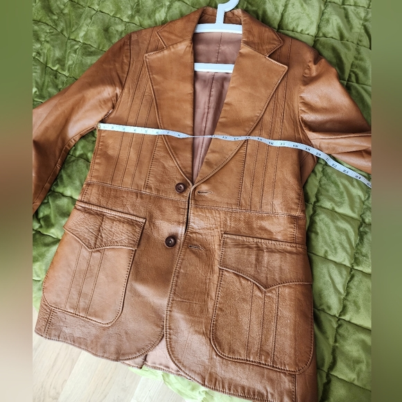 Vintage Pioneer Wear Leather Blazer - sz 38 - Picture 7 of 12